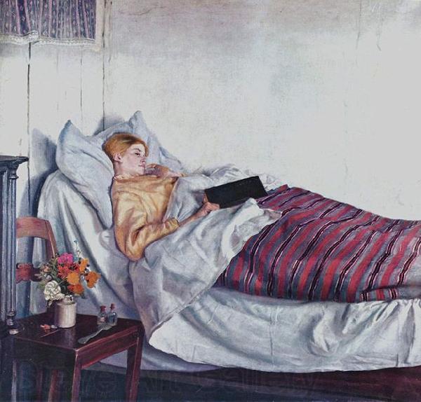 Michael Ancher Sick Girl Norge oil painting art